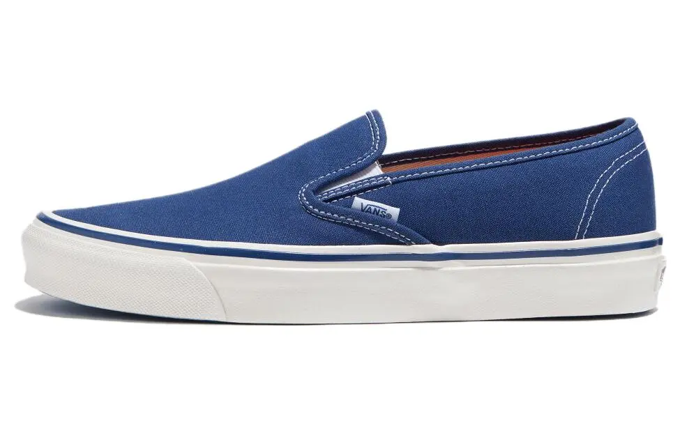 Vans Slip on 48 Deck DX Slip on Abrasion Resistant Low top Skateboard Shoes Unisex Blue White