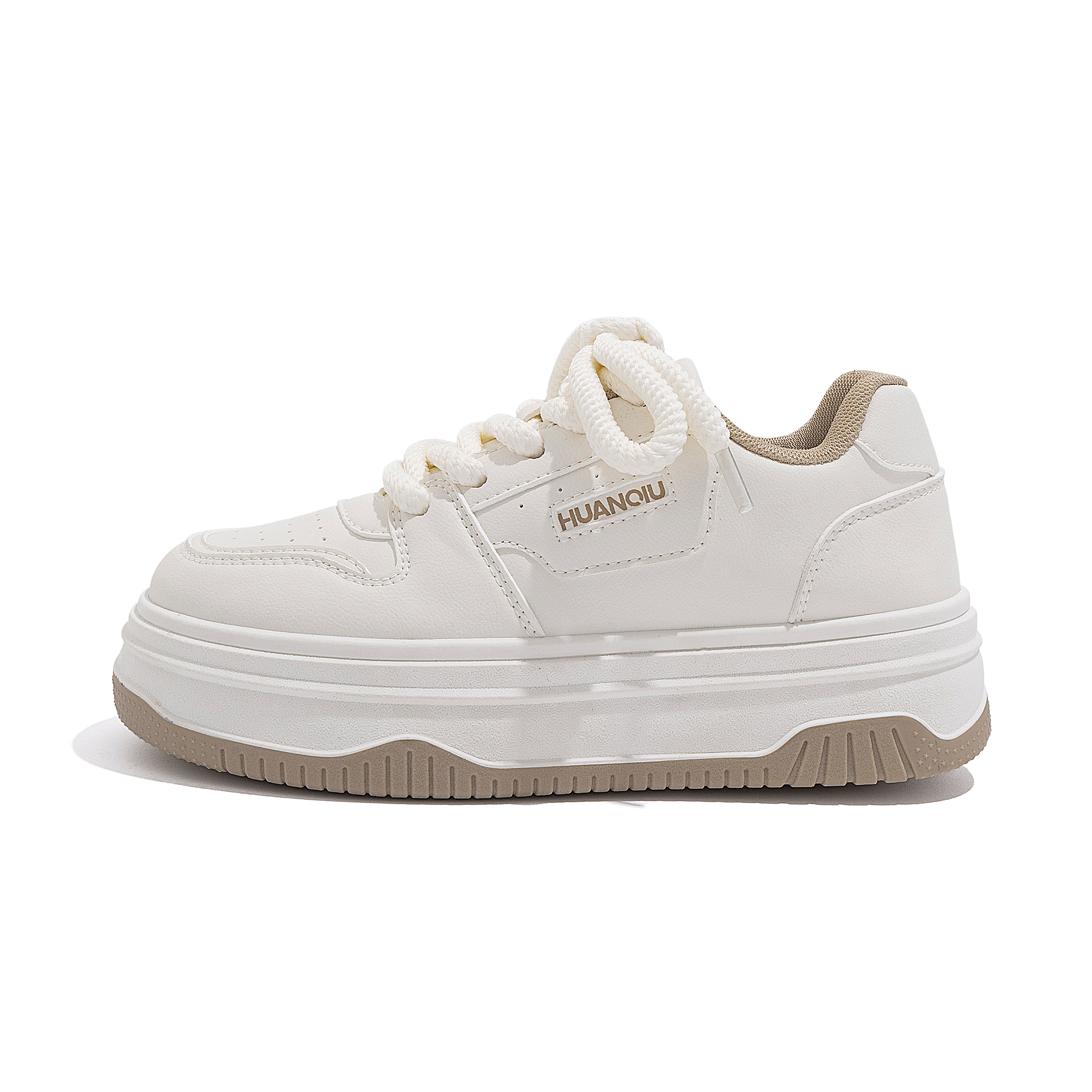 Global HUANQIU Synthetic Leather Year of the Horse Limited Comfort Air Force One Fashionable and Versatile Mesh Korean Version Thick Sole White Shoes Warm Low-top Sneakers Women's Style