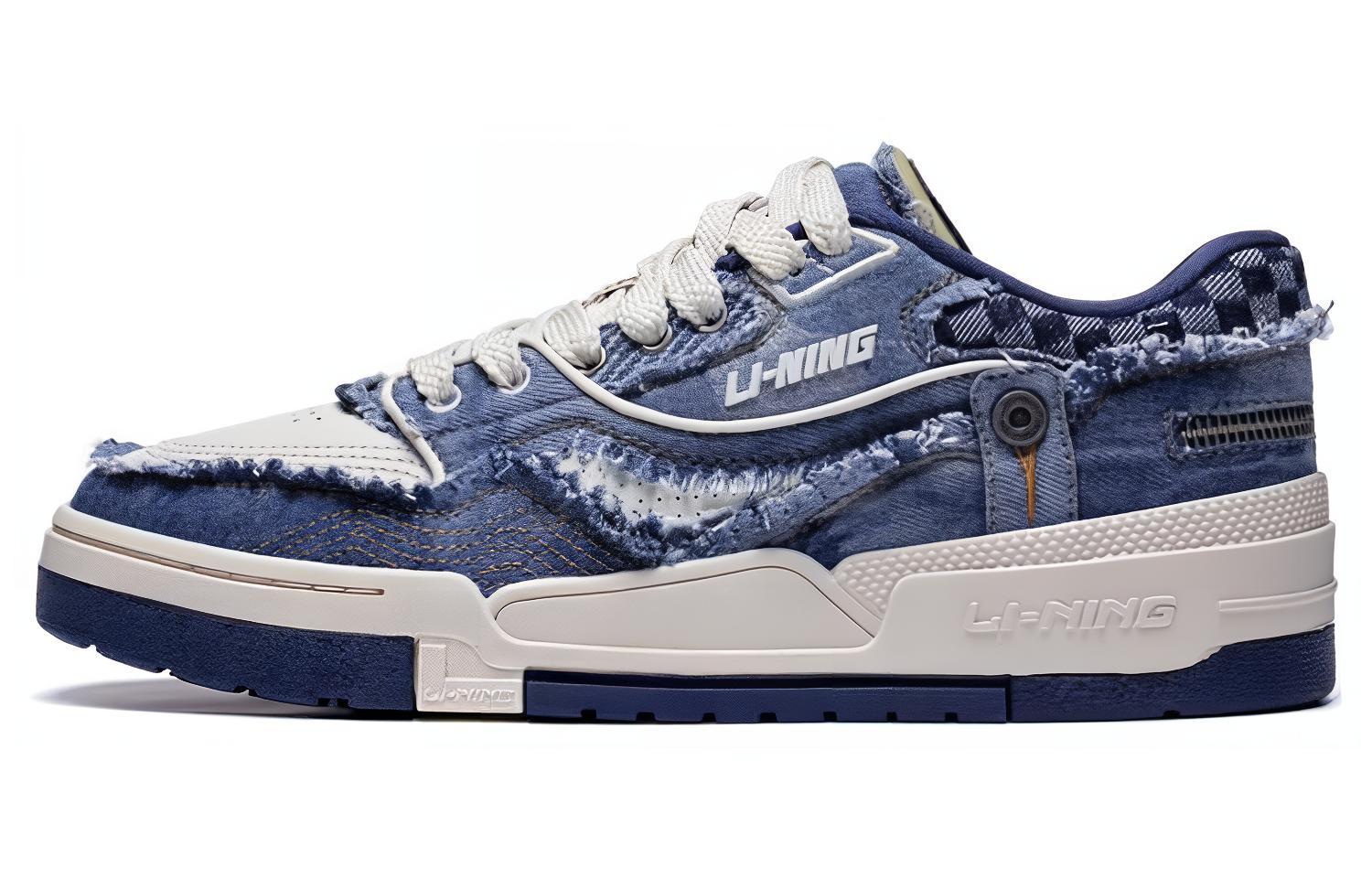 LiNing Li Ning 001 BTC BTC PREMIUM fabric synthetic leather comfortable non-slip low-top sneakers men's navy blue
