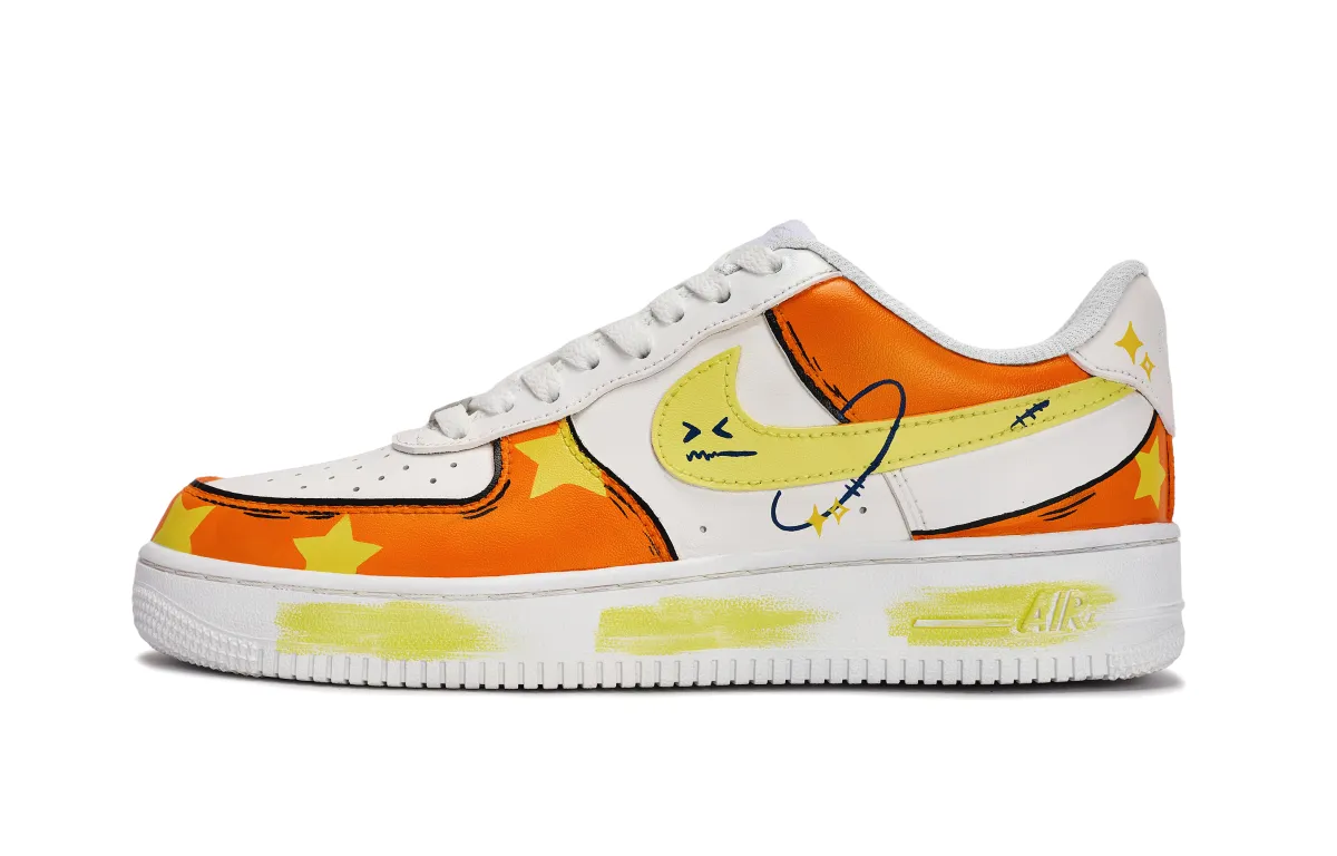 Nike Air Force 1 Slip Resistant Abrasion Resistant Low top Skateboard Shoes Unisex Orange