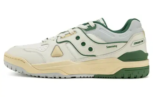 Saucony CROSS 90 Slip Resistant Abrasion Resistant Low top Skateboard Shoes Unisex White Green