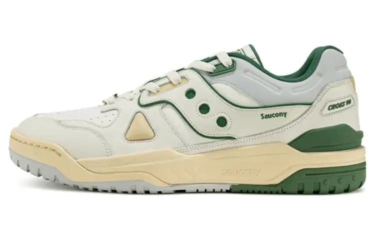 Saucony CROSS 90 Slip Resistant Abrasion Resistant Low top Skateboard Shoes Unisex White Green