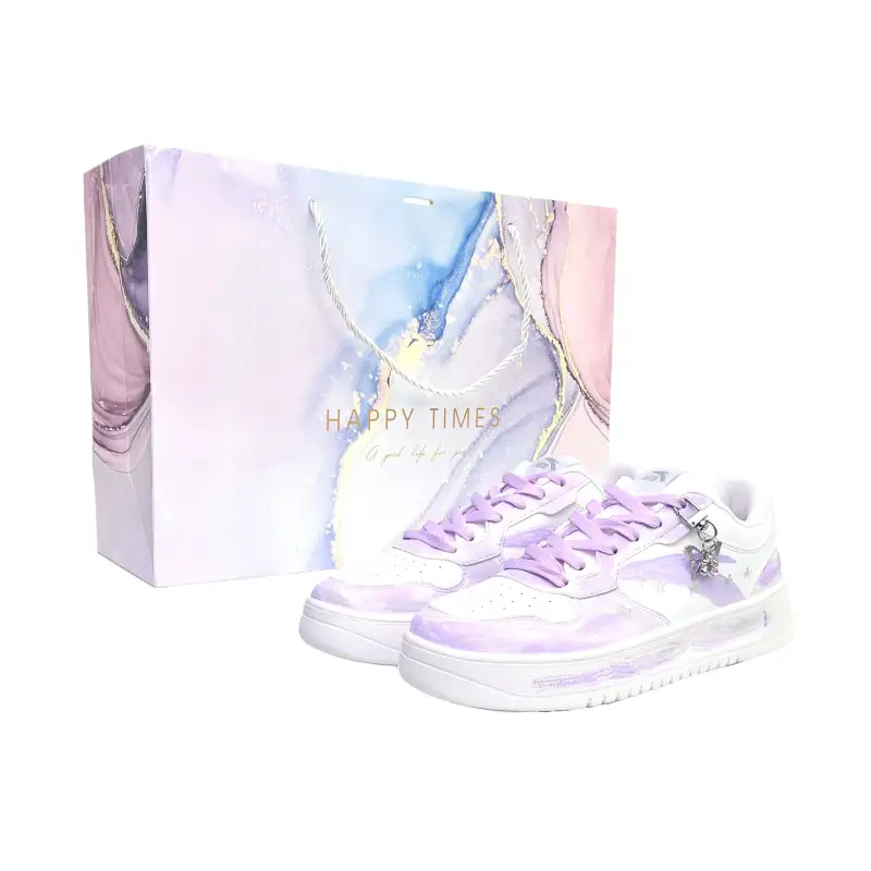 Anta Easy Slip Resistant, Lightweight, And Breathable Low top Skateboard Shoes Unisex Purple White