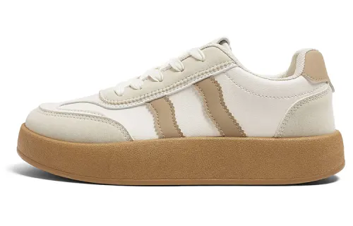 RENBEN Low top Skateboard Shoes Women's Beige Brown