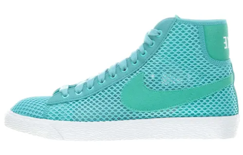 Nike Blazer Mesh Abrasion Resistant Breathable Slip Resistant Mid top Skateboard Shoes Women's Lake Blue
