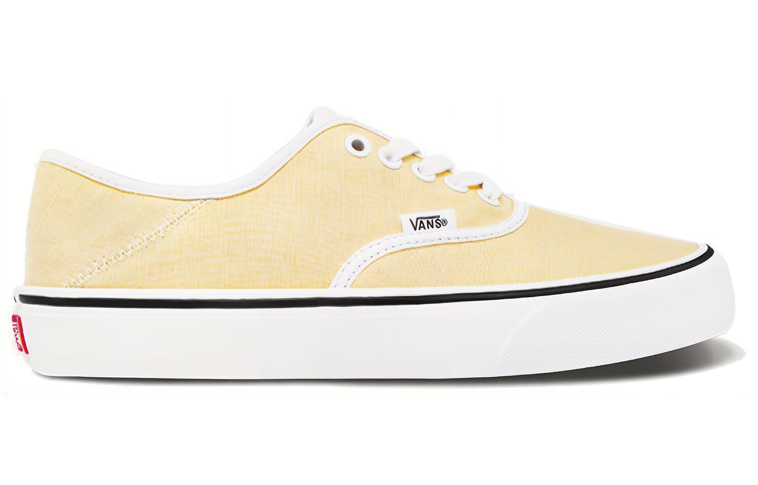 Женские кеды Vans Authentic (желто-белые) — фото 2