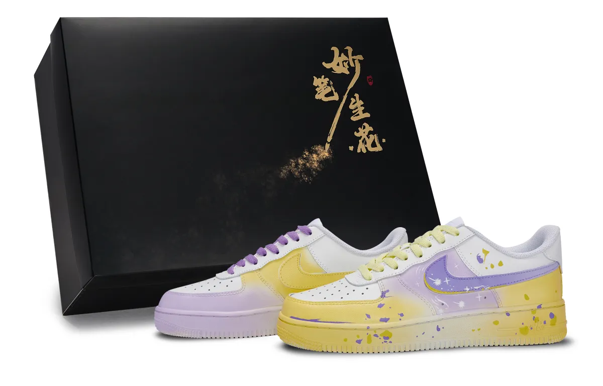 Nike Air Force 1 Skateboard Shoes Unisex Low Top Purple/Yellow