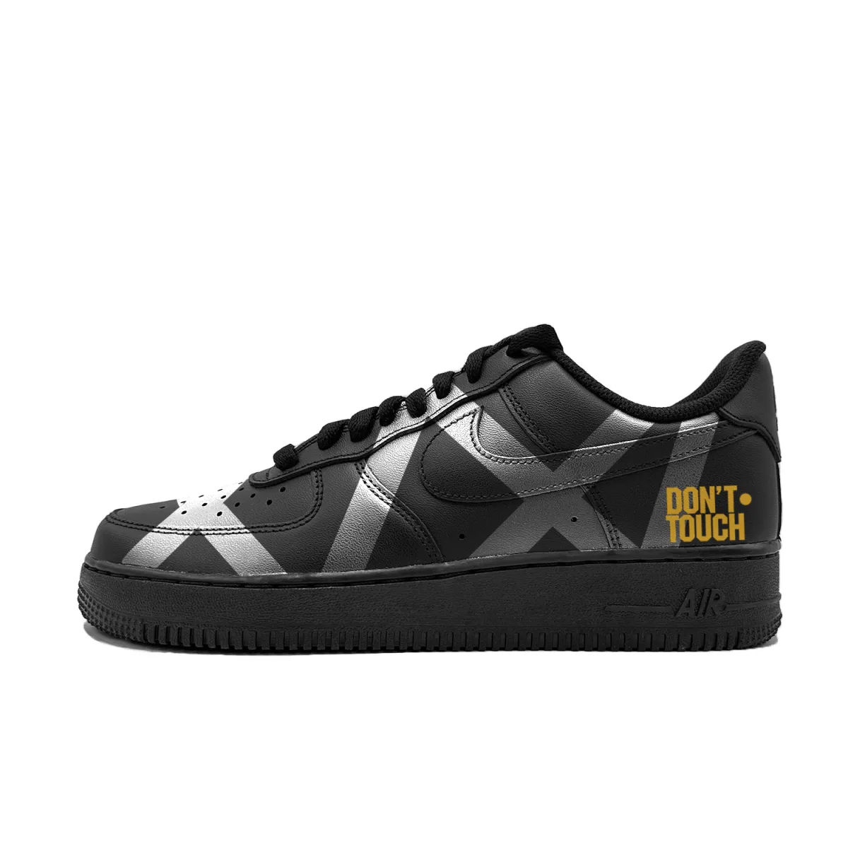 Nike Air Force 1 Silver Alert Abrasion Resistant Low top Skateboard Shoes Unisex Black Silver
