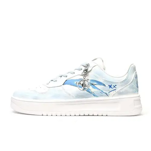 Anta Easy Slip Resistant, Lightweight, And Breathable Low top Skateboard Shoes Unisex Blue Gray