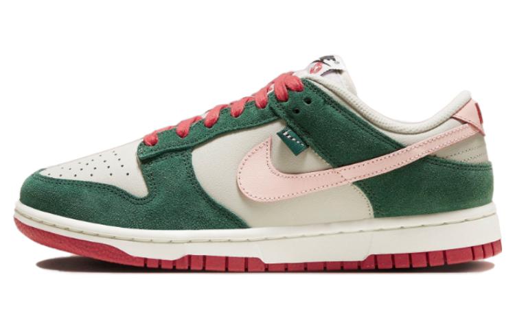Женские кроссовки Nike Dunk (розово-зеленые)