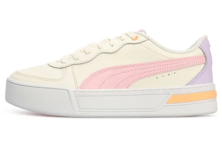 PUMA Skye Textile, Split Cow Leather Breathable Low top Skateboard Shoes Women's Ecru