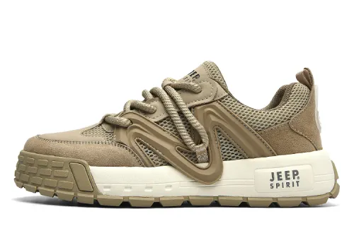 JEEP SPIRIT Unlined Mesh Breathable Low top Skateboard Shoes Men's Natural Deer
