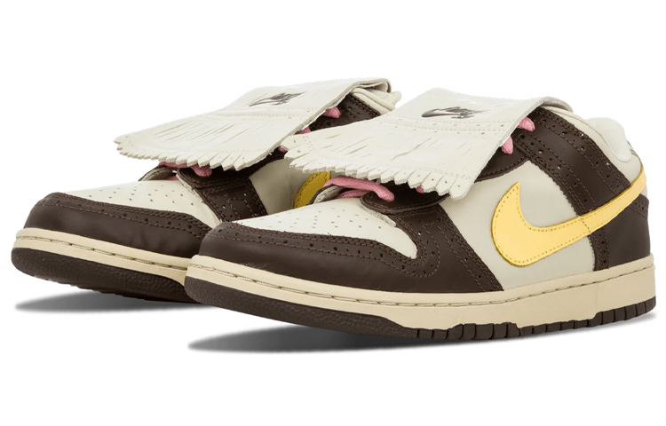 Мужские кеды Nike Dunk SB PRM "Golf" (желто-коричневые) — Жёлтый / коричневый — фото 3