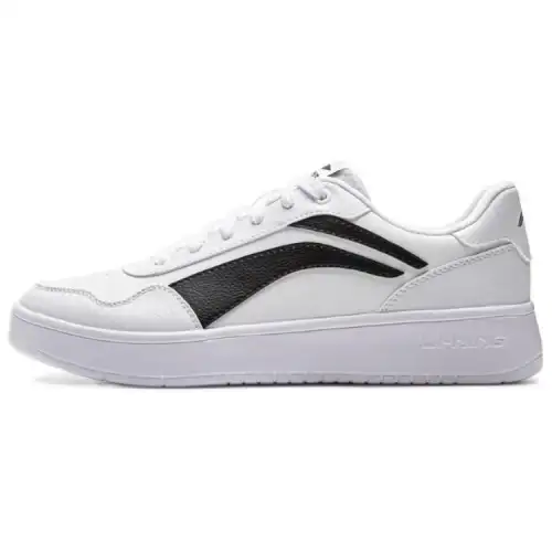 Li Ning Qingchao Slip Resistant Abrasion Resistant Low top Skateboard Shoes Men's White Black