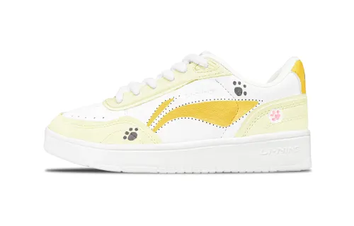 Li Ning Sourdough Abrasion Resistant, Lightweight, Balanced Low top Skateboard Shoes Women's Cheese Color