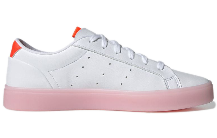 Женские кеды adidas originals Sleek (бело-розовые) — Белый / розовый — фото 2