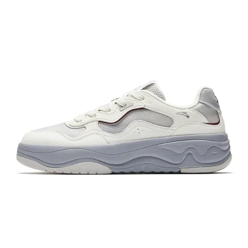 Anta Abrasion Resistant Slip Resistant Abrasion Resistant Slip Resistant Low top Skateboard Shoes Men's White Gray