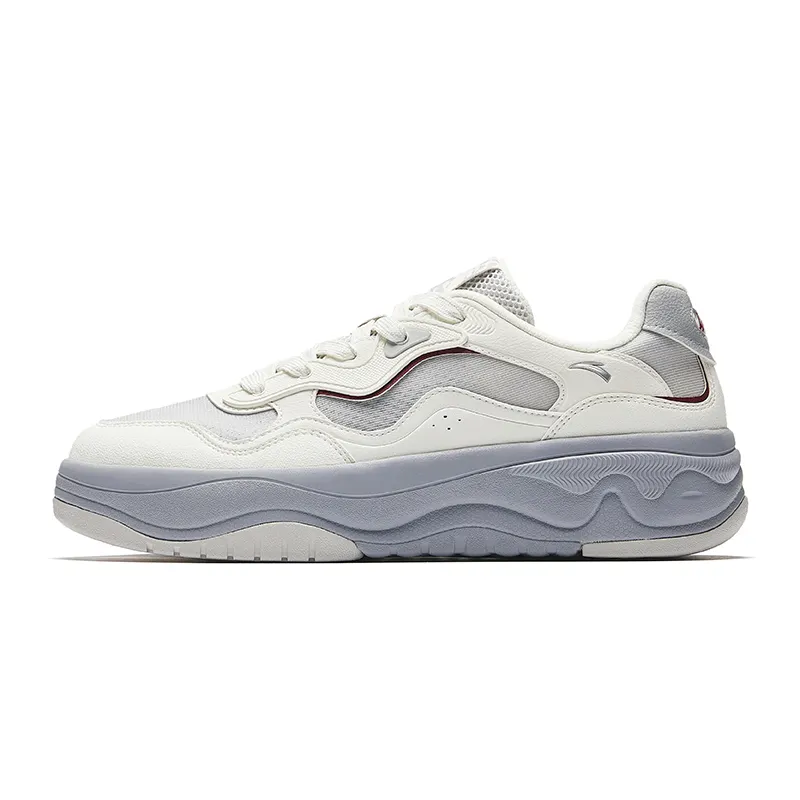 Anta Abrasion Resistant Slip Resistant Abrasion Resistant Slip Resistant Low top Skateboard Shoes Men's White Gray