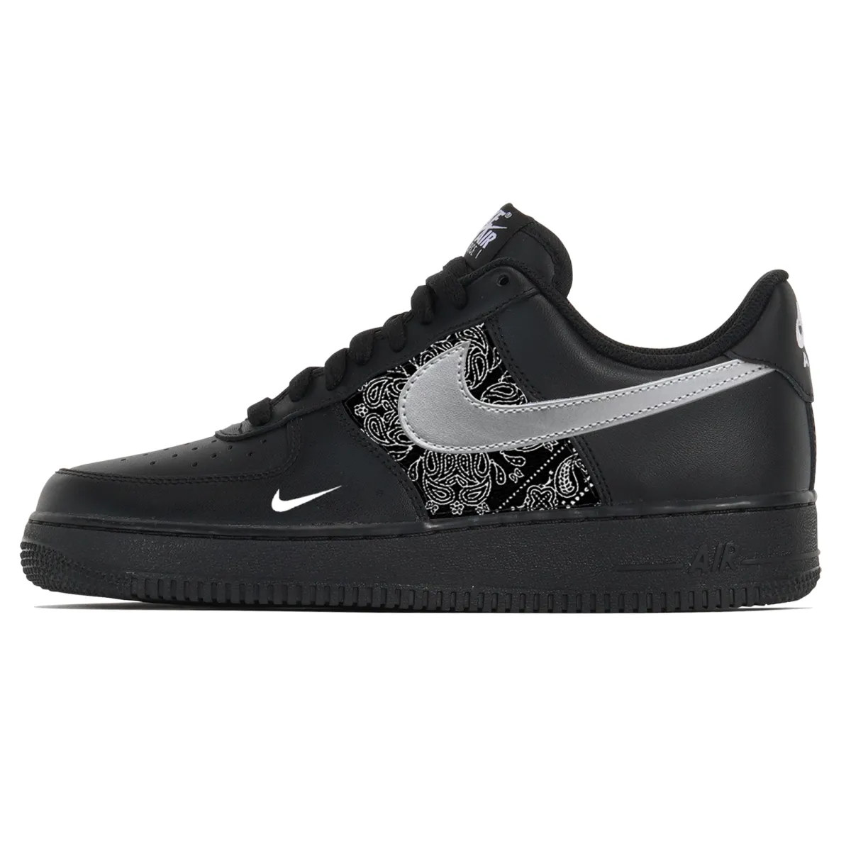Nike Air Force 1 Slip Resistant Abrasion Resistant Low top Skateboard Shoes Unisex Black White