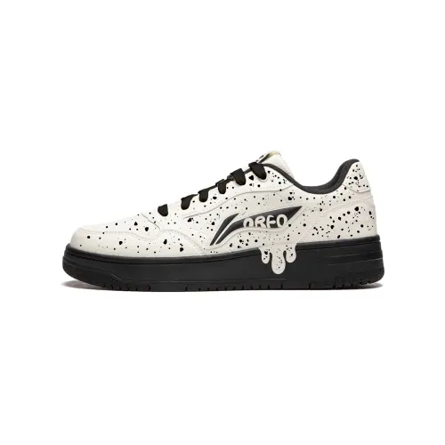Li Ning Tianji Soft Slip Resistant Abrasion Resistant Low top Skateboard Shoes Women's Black White