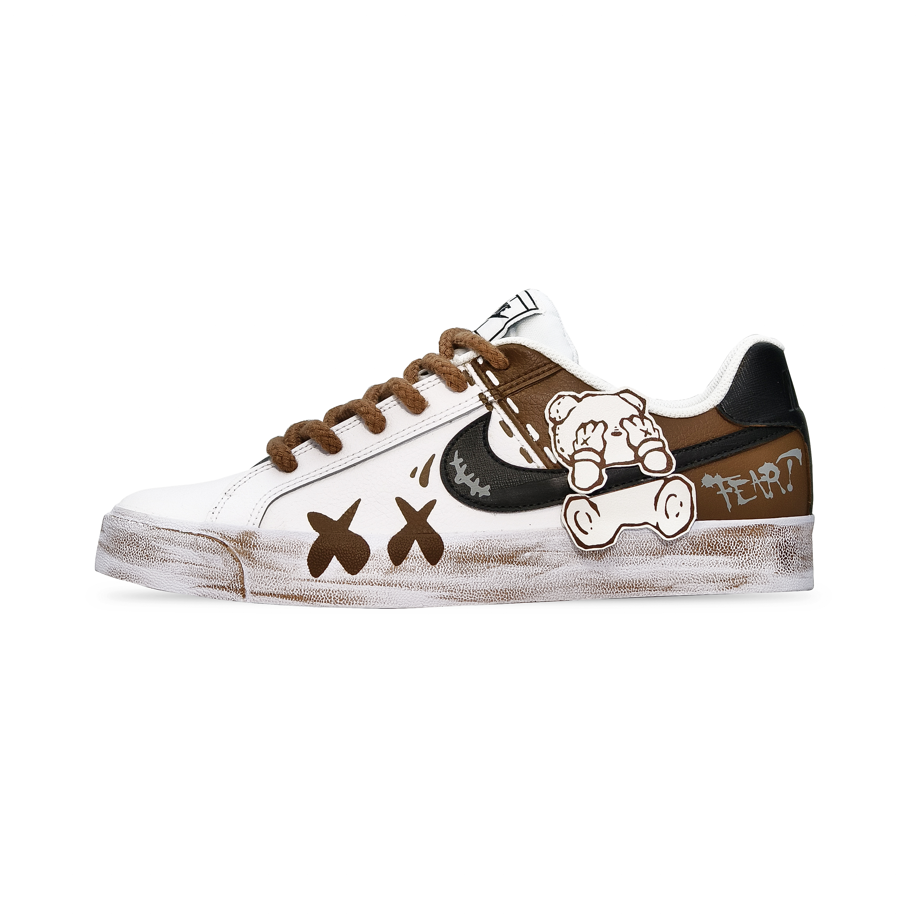 Nike Court Royale Low top Skateboard Shoes Men's Black White Brown