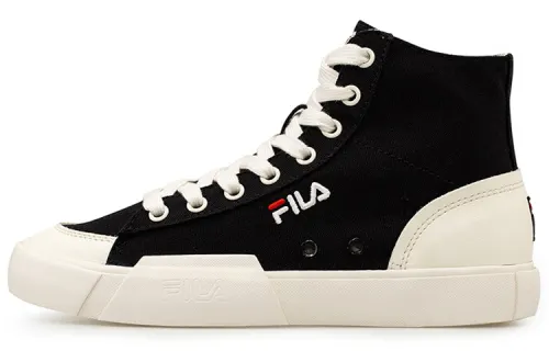 FILA FUSION Fila Block High Top Canvas Shoes Black/White Women's