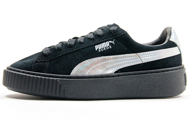 PUMA Suede Platform 'Black/Silver' Women's