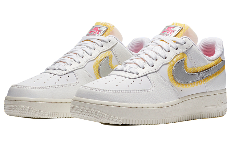 Женские кеды Nike Air Force 1 (бело-серебристые) — фото 3