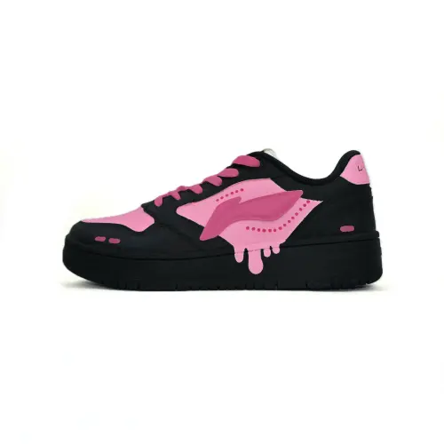 Li Ning Tianji Soft Slip Resistant Abrasion Resistant Low top Skateboard Shoes Women's Black Pink
