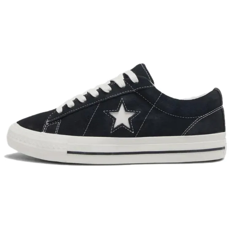 Converse ONE STAR 95 Cow Split Leather Low top Skateboard Shoes Unisex Black