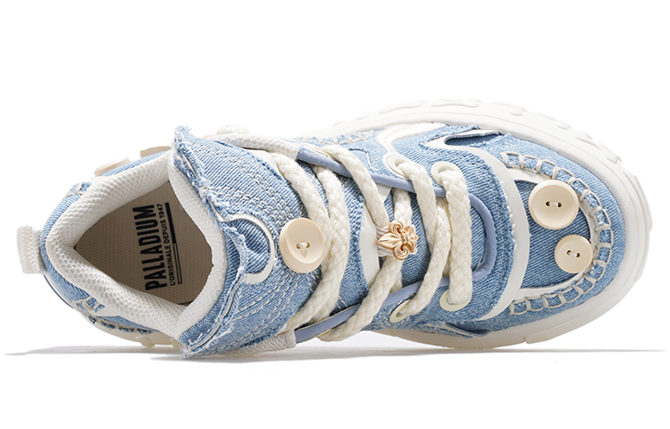 Palladium Skate Low top Skateboard Shoes Unisex Light Blue White
