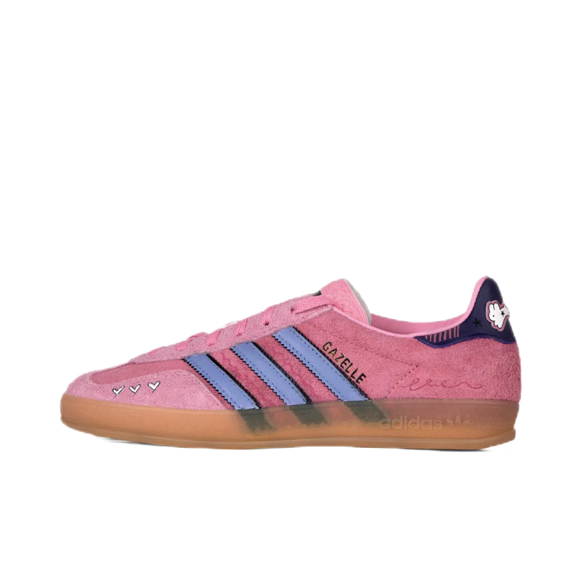 Adidas Originals Gazelle Slip Resistant Abrasion Resistant Low top Skateboard Shoes Women's Blue Pink