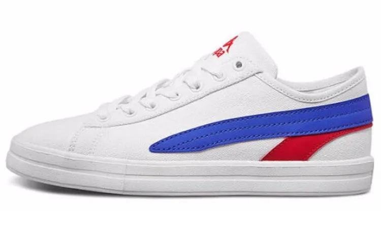 Kappa Casual Slip Resistant Slip Resistant Low top Skateboard Shoes Unisex White Blue