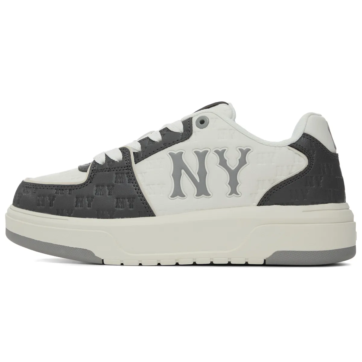 MLB New York Yankees Synthetic Leather Low top Skateboard Shoes Unisex Charcoal Gray