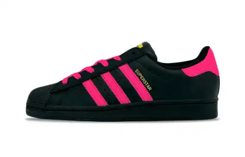 Adidas Originals SUPERSTAR Synthetic Leather Slip Resistant Slip Resistant Low top Skateboard Shoes Unisex Pink