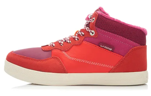 Li Ning Skateboard Shoes Women's Mid Top Red