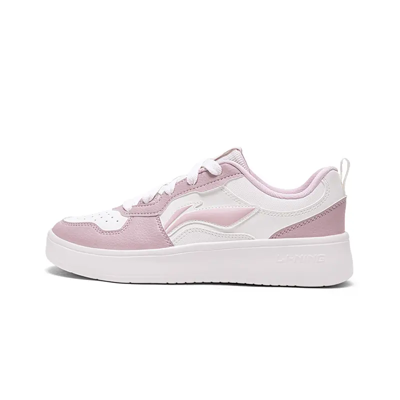 Li Ning Lightweight Breathable Height Increasing Low top Skateboard Shoes Women's Ivory Pink