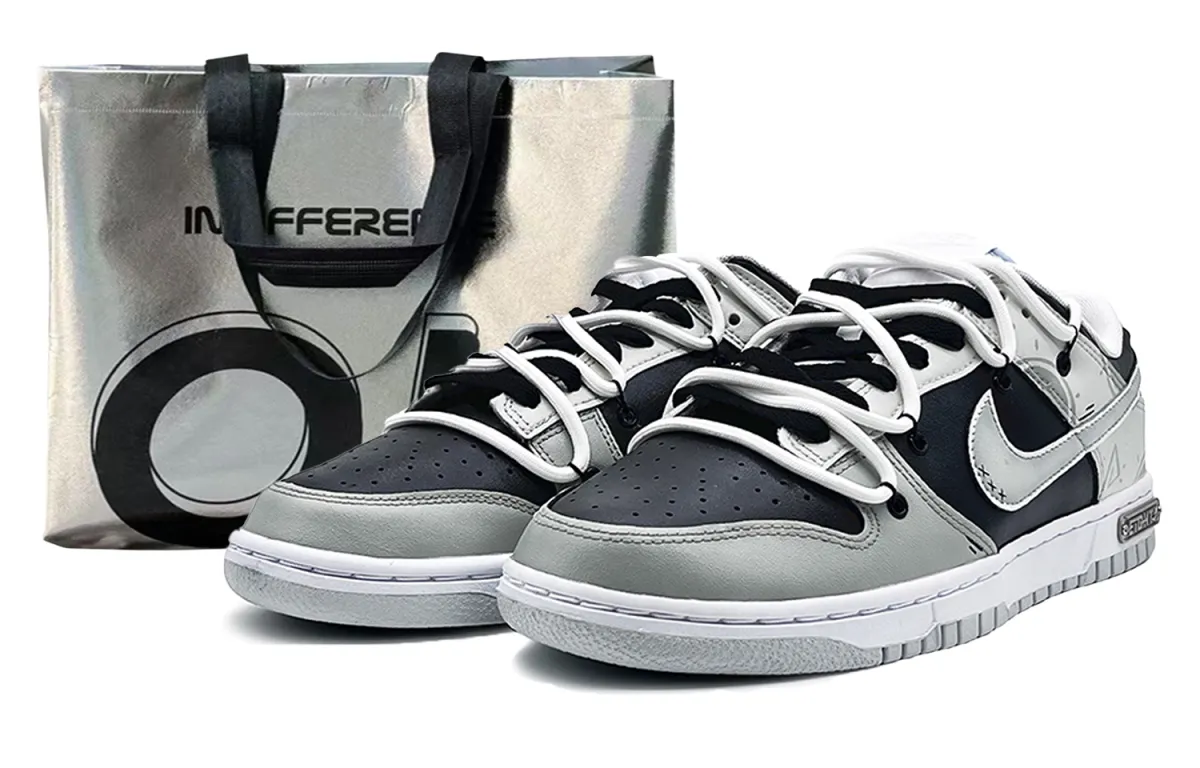 Nike Dunk 'Pure Platinum' Slip Resistant Cushioning Abrasion Resistant Low top Skateboard Shoes Men's Black Gray