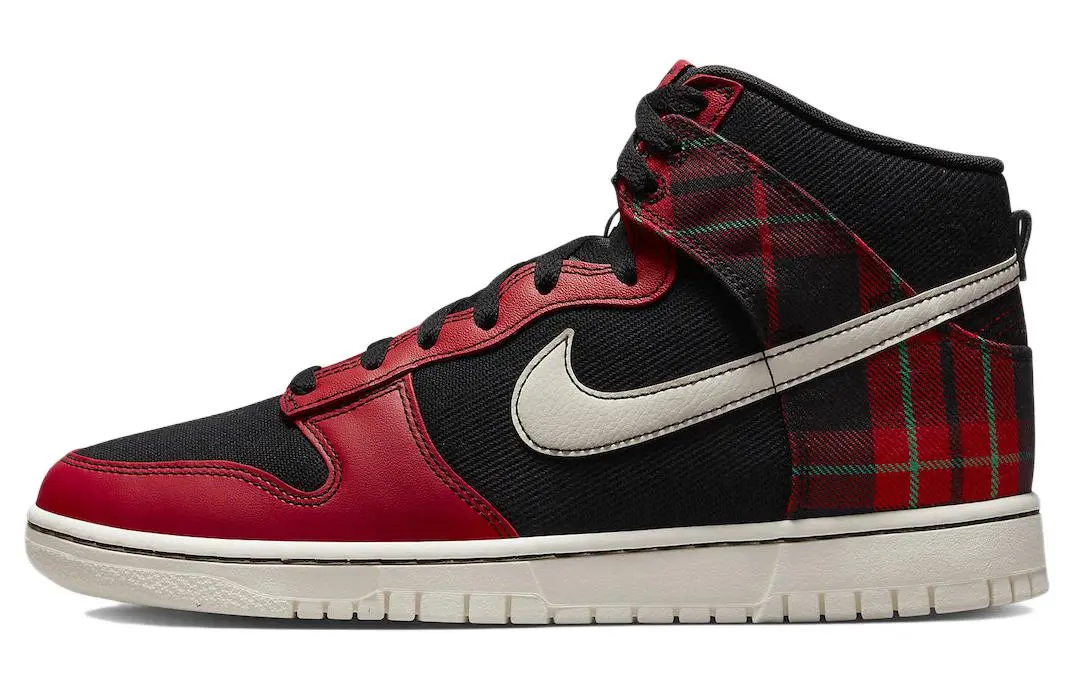 Nike Dunk High 'Plaid' Textile, Leather Slip Resistant Abrasion Resistant Slip Resistant Abrasion Resistant High top