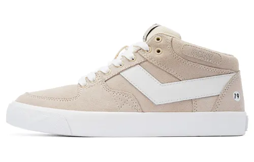Pony Atop Low top Skateboard Shoes Unisex Ecru