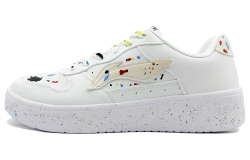 Li Ning Floating Boat Abrasion Resistant Lightweight Height Increasing Low top Skateboard Shoes Men's White