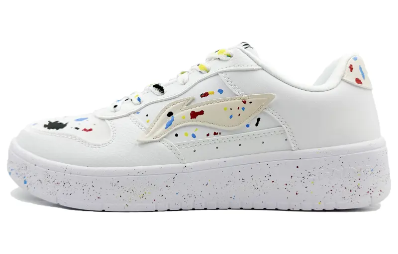 Li Ning Floating Boat Abrasion Resistant Lightweight Height Increasing Low top Skateboard Shoes Men's White