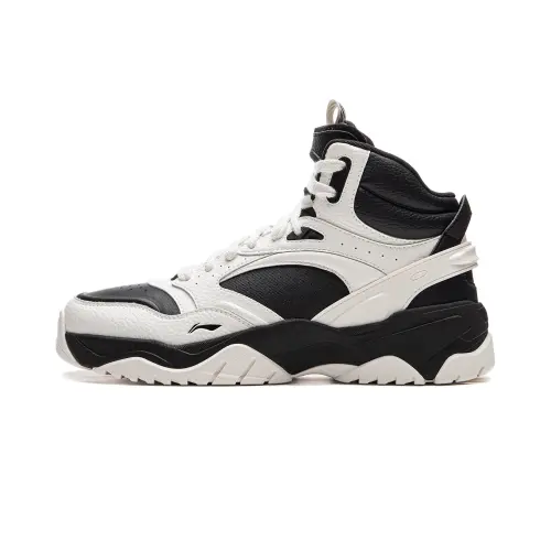 Li Ning Tianji 3.0 HI Slip Resistant Abrasion Resistant Mid top Skateboard Shoes Men's White Black