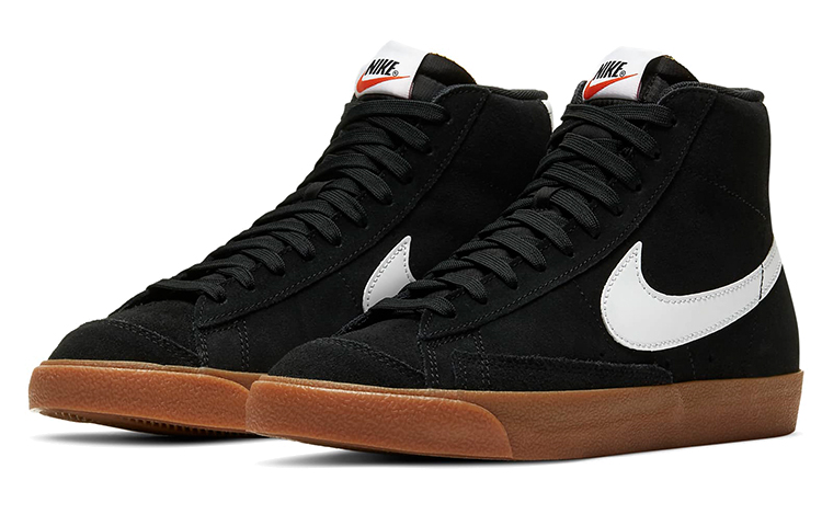 Женские кеды Nike Blazer 77 suede (черно-белый) — Чёрный / белый / коричневый — фото 3