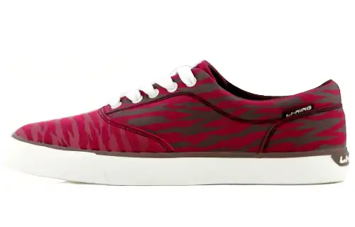 Li Ning Coverage Slip Resistant Low top Skateboard Shoes Men's Camouflage Red