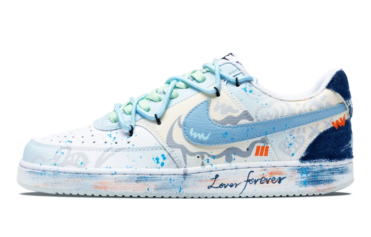 Nike Court Vision 1 Slip Resistant Slip Resistant Low top Skateboard Shoes Men's Sky Blue