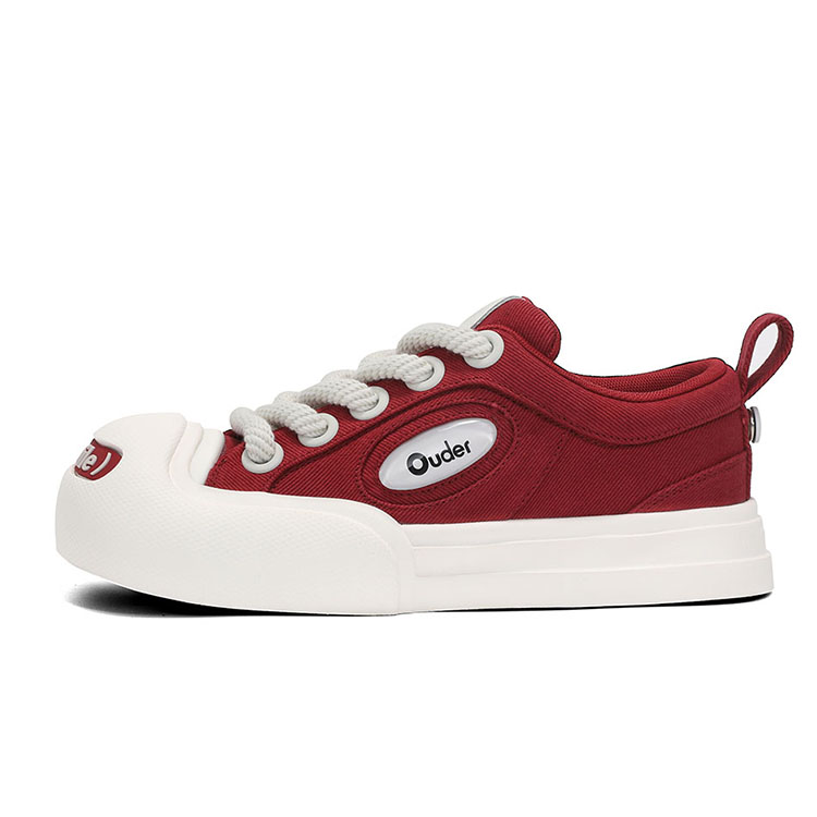 Ouder Smiler Classic Trendy Vintage Low top Canvas Skateboard Shoes Unisex Burgundy