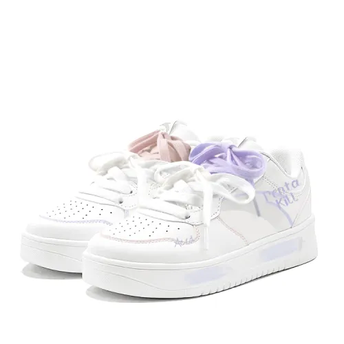 Anta Easy Coverage Slip Resistant And Abrasion Resistant Low top Skateboard Shoes Unisex Purple Pink Mismatched