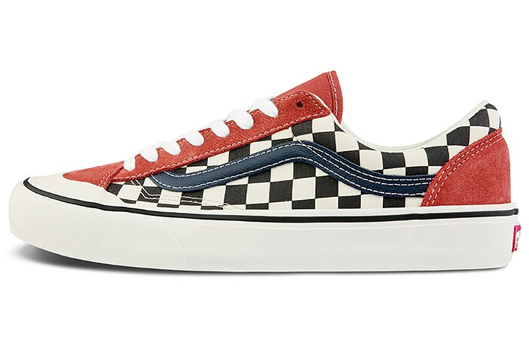 Vans Style 36 SF checkerboard low-top sneakers for men and women, red and black