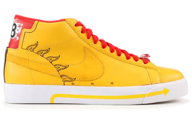Мужские кеды Nike Blazer Premium SB China BMX (желто-красные) — фото 2